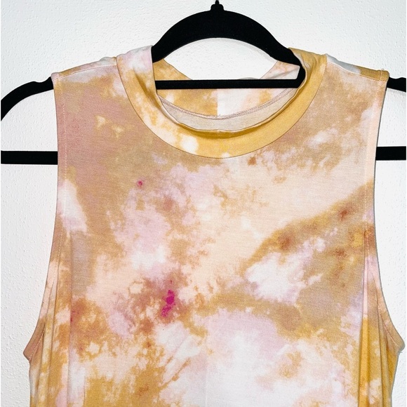 Maurices 24/7 Orange Pink Tie Dye Mock Neck Shift Dress Medium Women’s - Picture 3 of 12